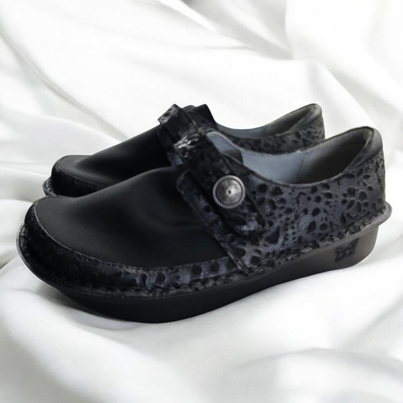 Alegria Dena Black Delicut Leather Neoprene Dream Fit Shoes Woman‎ 38(8-8.5) New